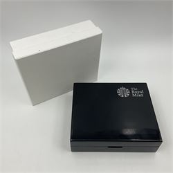 The Royal Mint United Kingdom 2010 silver proof piedfort five coin set, cased with certificate 