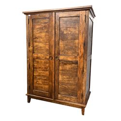 Barker & Stonehouse Santa Fe hardwood double wardrobe, with two panelled doors, enclosing hanging rail, W115cm, H164cm, D65cm. 