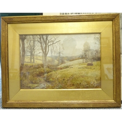  John William North (British 1842-1924): Idyllic River Landscape, watercolour scratch signed and dated 1883, 30cm x 45cm  
