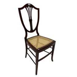 Edwardian style mahogany cane chair 
