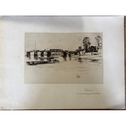 James Abbott McNeill Whistler (American 1834-1903): 'Chelsea', etching 13cm x 20cm, unframed