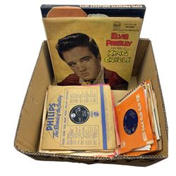Quantity of mostly 1960's 45 and 78 RPM records including Elvis Presley, Little Richard etc. in one box