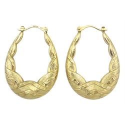 Pair of 9ct gold hoop earrings hallmarked