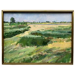 Jack Hellewell (Northern British 1920-2000): 'Gravel Pits - Staveley' Yorkshire, acrylic on board signed and titled verso 45cm x 60cm
Provenance: direct from the family of the artist