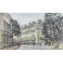 Alfred Gill (British 1897-1981): 'St Leonard's' Place York, watercolour and pencil signed and dated '77, titled verso 15cm x 25cm 
Provenance: exh. Austen Hayes Gallery May 1977, label verso