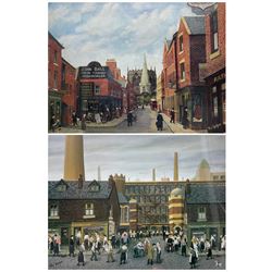 Tom Dodson (British 1910-1991): 'The Church' and 'Dinner-Time at T' Mill', pair limited edition colour prints blindstamped 37cm x 45cm