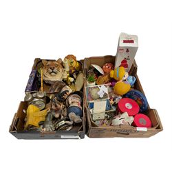 Disney and other collectables including a Mickey Mouse alarm clock, Mickey Mouse jug and preserve jar, Disney Princesses, Jewellery and miscellanea in two boxes