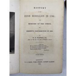 W H Maxwell - 'History of the Irish Rebellion in 1798' pub 1854 in green and gilt boards, Stephen Gwynn - 'A Holiday in Connemara' 1st Ed. 1909, Martin Haverty - 'History of Ireland' pub 1860 (3)