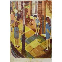 Northern British School (20th Century): Street Hopscotch, screenprint indistinctly signed and dated '62, 26cm x 39cm