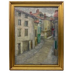 Ronald Ossory Dunlop (Irish 1894-1973): Backstreet Paris, oil on canvas signed titled and dated '40 verso 49cm x 38cm
Notes: Palette knife and wash painting,  places the artist in Paris during the tumultuous months of 1940.
