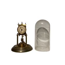 German torsion clock with a glass dome. Suspension broken.