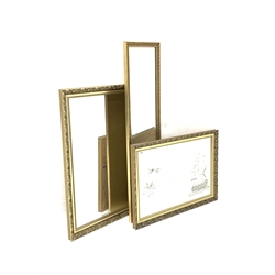 Nautical themed mirror in ornate gilt frame (87cm x 61cm) another similar mirror (101cm x 71cm) and an upright wall mirror (37cm x 130cm)