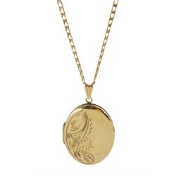 9ct gold locket pendant necklace, hallmarked, approx 10.35gm