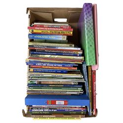 Quantity of reference books on wooden toy making, scroll saw, Toy-Maker magazines together etc. in two boxes