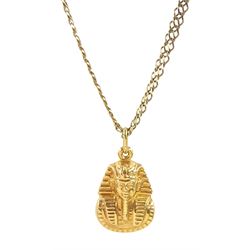 9ct gold Pharaoh pendant necklace, hallmarked