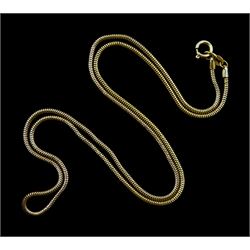 9ct gold snake link necklace, Birmingham import mark 1978