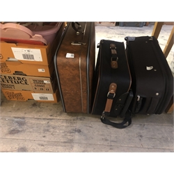 Four Boxes of Mixed Items including Bags,Costume Jewellery and Three Suitcases