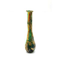 Iridescent tear glass bottle, possibly Roman, L10cm