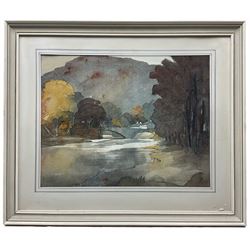 Jack Wilkinson (Cheshire 20th century): 'Grange in Borrowdale', watercolour signed, titled on artist address label verso 31cm x 40cm
Provenance: with the Anvil Gallery