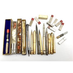 Collection of assorted Eversharp gold-filled and silver-plated propelling pencils, together with cased refill leads and rubbers 