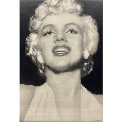 Sianagh Gallagher (York Contemporary): Pixelated Portrait of Marilyn Monroe, pencil signed 58cm x 41cm