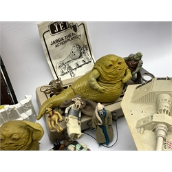 Star wars figures and accessories, many marked 'LFL 1983', Kenner Products x-wing, 'Jabba The Hut Action Playset' only partially complete etc