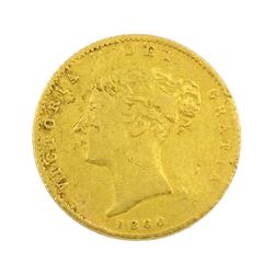 Queen Victoria 1866 gold half sovereign coin, die number 24