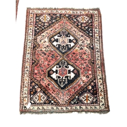 Persian design red ground rug, pole medallion enclosed by stylised decoration to border, 16cm x  116cm