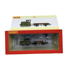 Three Hornby '00' gauge locomotives R3704 Ruston & Hornsby 48D and Flatbed Wagon Works Livery, R3600TTS J36 Class 673 Maude and R3622 J36 Class Haig 65311 (3)