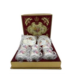 Royal Crown Derby 'Derby Posies' set of six teacups and saucers, in original box
