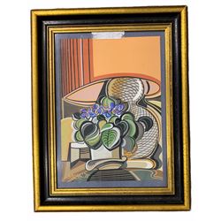 English School (20th century): Psychedelic Flowers in a Vase, gouache signed StClair dated '75, 30cm x 21cm