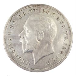 King George V 1935 raised edge proof crown coin, appears cleaned 