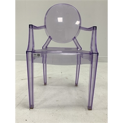 Philippe Starck for Kartell - Childs purple acrylic 'Lou Lou Ghost' chair