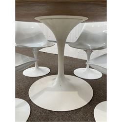 After Eero Saarinen - tulip design table, and set of four dining chairs