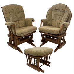 Dutalier - two rocking chairs and stool with beige cushions 