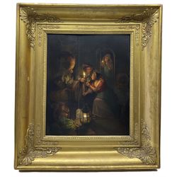 Dutch School (19th century): Caught in the Act - Interior Scene in an Inn Cellar, oil on panel unsigned 43cm x 35cm