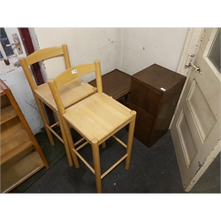 Two Bar Chairs,Nest of Tables and Side Unit