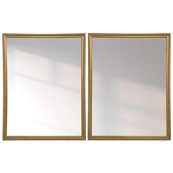 Pair of gilt frame rectangular mirrors, the moulded frame decorated with twist moulding, plain mirror plate 
Provenance: From the Estate of the late Dowager Lady St Oswald