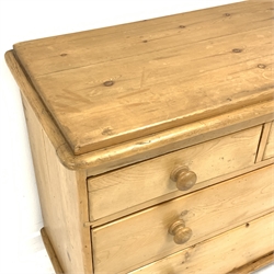 Victorian pine chest fitted with two short and two long drawers, W103cm, H88cm, D51cm 
