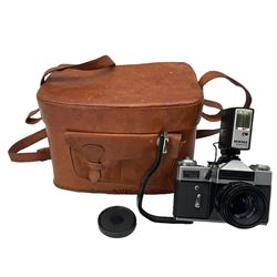 Prinzflex 500E SLR camera in custom made leather case 