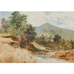 Louis Jennings (British 1919-2018): 'Ingleton Beck', watercolour signed, titled and signed verso 28cm x 37cm; English School (19th/20th century): Highland Stream, watercolour with scratching out indistinctly signed 24cm x 34cm (2)