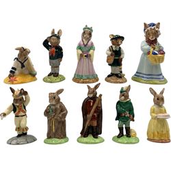 Group of ten Royal Doulton Bunnykins figures, including four Robin Hood collection figures