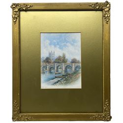 George Fall (British 1848-1925): Old Wye Bridge - Hereford and Marygate Tower - York, pair watercolours signed 19cm x 14cm (2)