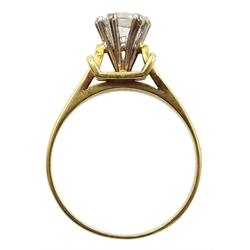 Gold single stone yttrium aluminium garnet ring, stamped 18ct