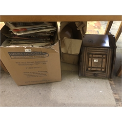 Box of Various Records and a Edwardian Walnut Coal Bucket