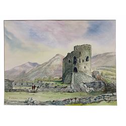 John Hughes Roberts (British 20th century): 'Dolwyddelan Castle' 'Dolbadarn Castle Llanberis' and 'Caernarfon Castle', set three watercolours signed and titled 38cm x 49cm (3) unframed