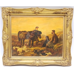 Attrib. William H Snape (British 1862-1904): Scottish Hunters with the Day's Bag, oil on canvas signed with initials WHS 35cm x 45cm