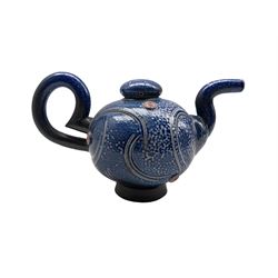 Peter Meanley (British 1944-): salt glazed teapot, impressed PM mark and dated 1996 H15cm 