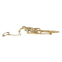 9ct gold coiled snake brooch, hallmarked