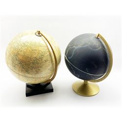 Philips 13 1/2 inch terrestrial globe and another globe 